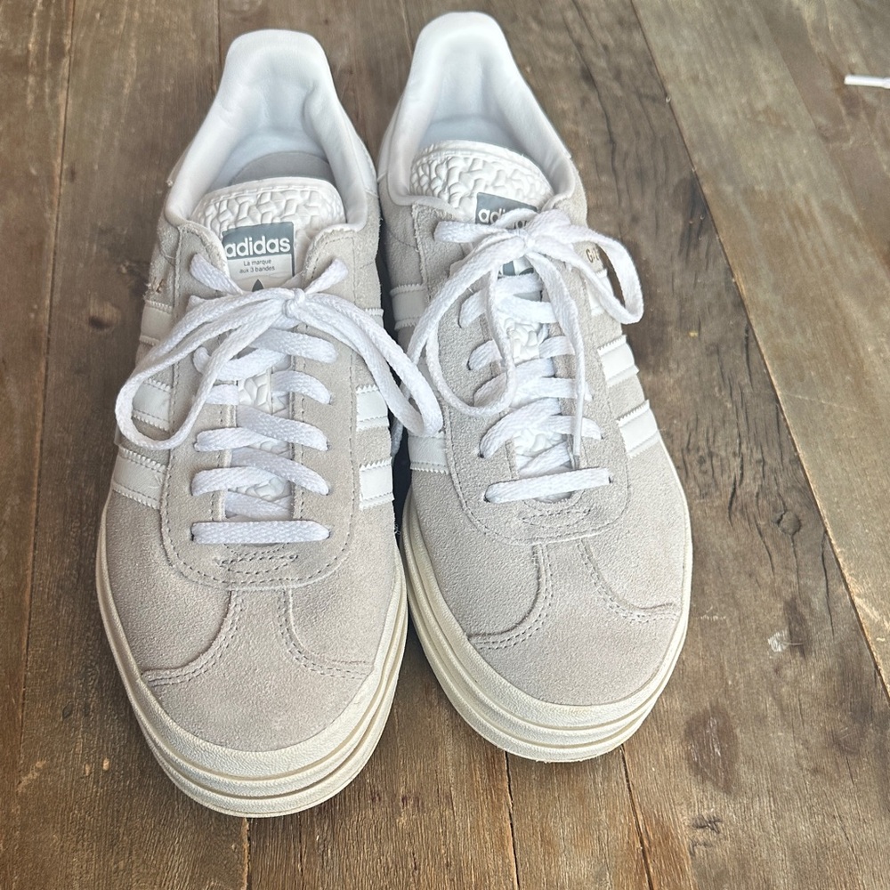 Adidas Gazelle Suede Gray and White Sneakers
